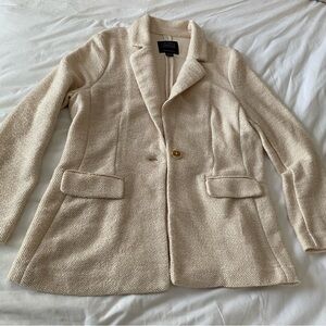 Sanctuary X Anthropologie Bryce Textured Cream Blazer Size Large